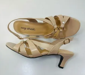 Easy Street Beige Strappy Heels thumbnail 1