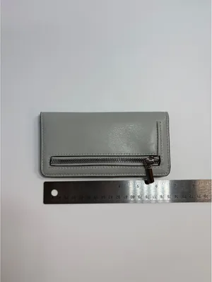 Women’s Gray Faux Leather Bifold Wallet Zip Pocket Card Holder Organizer thumbnail 2