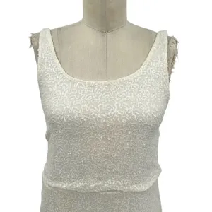 Alice‎ + Olivia Mini Dress Sleeveless Bodycon Sequin Beaded Silk White Size 2 thumbnail 3