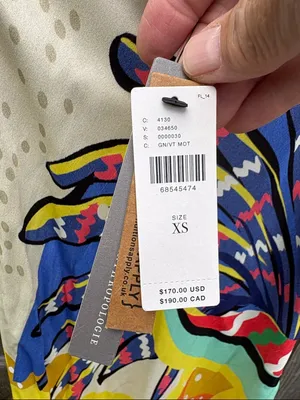 NWT Anthropologie Conditions Apply Ruffled Abstract Maxi Dress XS Retail $170.00 thumbnail 8