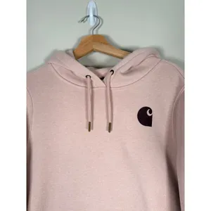Carhartt Womens Relaxed Fit Logo Graphic Hoodie Heather Pink Large‎ L 12-14 thumbnail 3