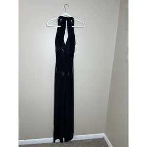 Women's Y2K‎ Black Dress Satin Long Withcy Vampy Whimsigoth Goth Event Wedding S thumbnail 6