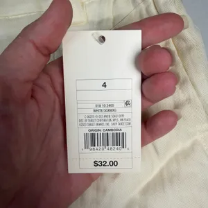 A New Day Pants Women's Size 4 Cream Wide Leg Elastic Waist in Back NWT thumbnail 5