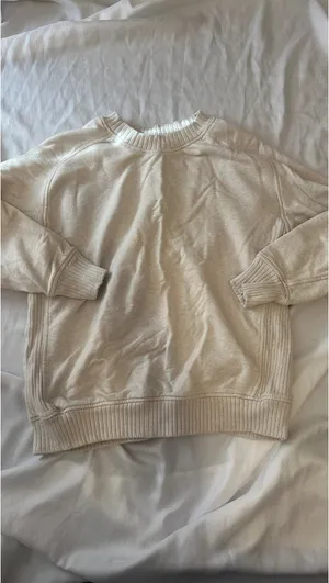 Aerie Cream Oversized Crewneck thumbnail 1