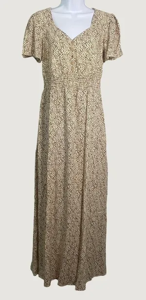 Cheetah Maxi Dress Medium Bohemian Boho Chic Cottagecore Animal Print‎ Summer thumbnail 1