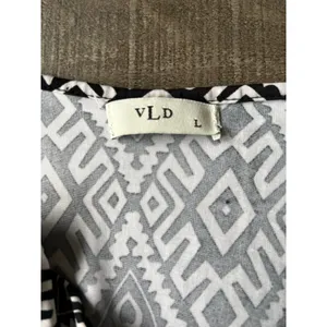 VLD‎ Women's Black And White Geometric Design sleeveless maxi dress size Large thumbnail 9