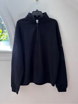 Alo Yoga Renown Heavyweight 1/4 Zip Sweatshirt Black Unisex Medium Pullover M⁠ thumbnail 10