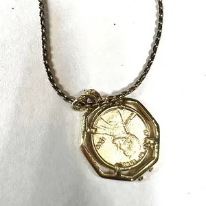 coin pendant necklace featuring a U.S. penny in a gold-toned bezel Gold Tone thumbnail 2