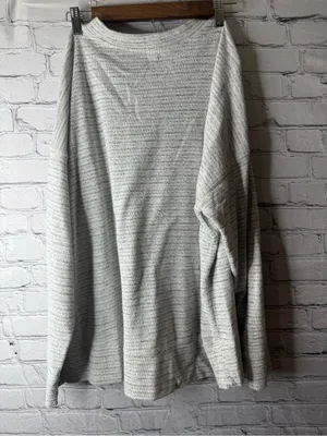 Aerie Light Gray Striped Knit Crewneck Sweater large thumbnail 6