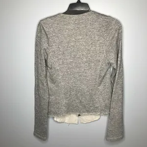 Anthropologie Dolan Lace Panel Gray Zip Up jacket‎ thumbnail 5