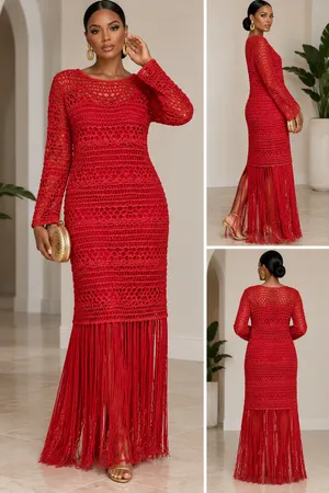 Zara Crochet & Fringe Maxi Dress — Size Medium | Blogger Favorite ❤️ thumbnail 2