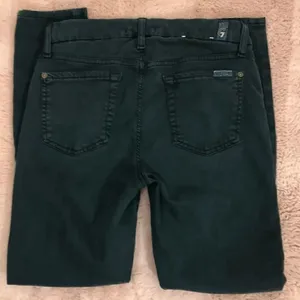 7 for all mankind forest green skinny cropped jean thumbnail 2