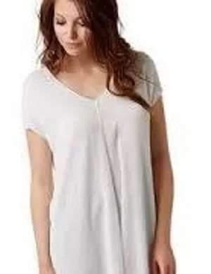 Free People S Deep, V-neck cap sleeve beach cover-up Sheer Knit Tunic Top white thumbnail 1