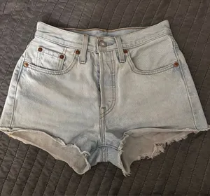 Levi's Light Blue High-Rise Cutoff Jean Shorts thumbnail 1