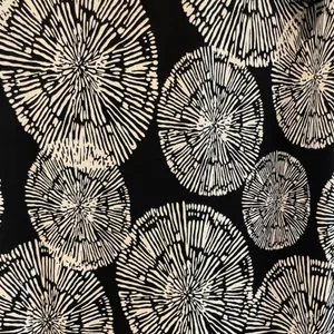 John‎ Paul Richard Faux Wrap Dress Black Cream Abstract Starburst Womens Large thumbnail 6