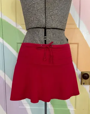 Vintage SO… So Real. So Right Y2K Red Cotton Micro Mini Skirt Sz M 💚🎀 thumbnail 1