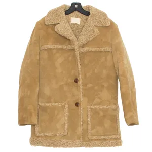 Vintage 70s Penny Lane Afghan Coat Faux Suede Sherpa Lined M Boho Hippie Western thumbnail 1