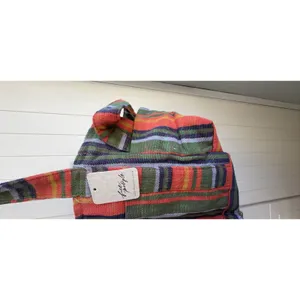 Free People Baby Oksana Tote C 8151 Small Orange Mix Striped Cotton Bag Women's thumbnail 15