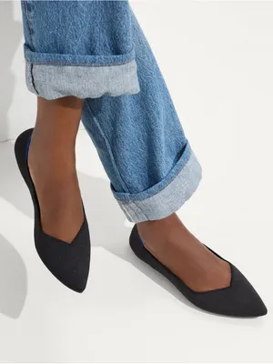 Rothy’s Women’s The Point II Knit Flat Shoes Comfort Washable in Black 8.5 thumbnail 1