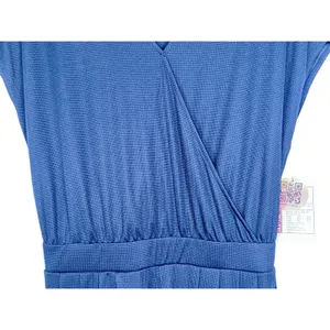 NEW Halara Navy Blue Knit V-Neck Wrap Casual Wide Leg Jumpsuit Womens Size M thumbnail 3
