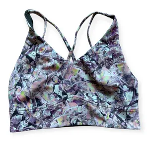 Womens Lululemon Flow Y Bra Nulu Terrazo Glaze Racerback Light Support - Sz 8 thumbnail 1