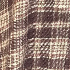American Eagle purple cream plaid hoodie button-down flannel shirt top woman’s L thumbnail 3
