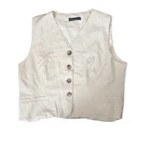 Emerson‎ Lang Oatmeal Beige Tailored Vest Waistcoat Button Front XL thumbnail 2