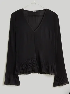 Madewell pleated flared sleeve top thumbnail 1