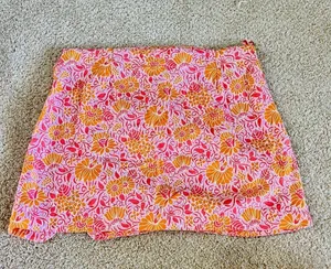Paisley Pink Linen Mini Scrunch Skirt thumbnail 2