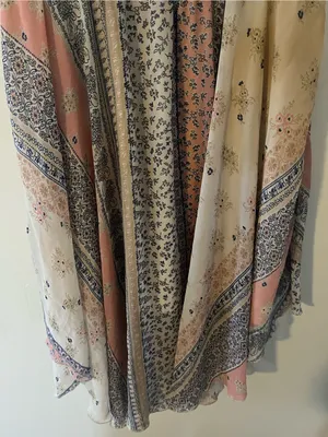 Pink Floral Patchwork Lace Midi Dress 3XL Handkerchief Hem Cottagecore Prairie thumbnail 4