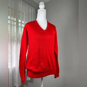 Vintage ‘80s Moorewear Rockmont Summer Camp Red V-Neck Pullover Unisex Sweater thumbnail 4