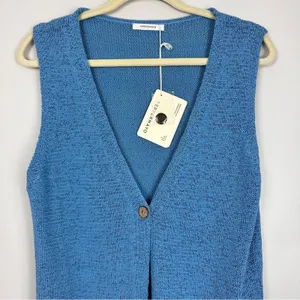 Peppermayo Capri Glow Knit Longline Vest Top Azure Blue Lrg NWT Festival Spring thumbnail 8