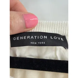 Generation Love Layered Sweater‎ Womens S White Split Back Ruched Minimalist thumbnail 4