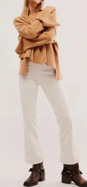Free People In My Feelings Velvet Crop Slim Flare Pants - Large thumbnail 1