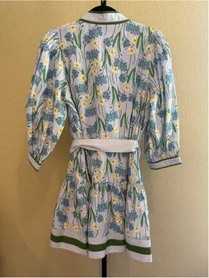 Entro Floral Print Mini Dress in Baby Blue Size S thumbnail 3