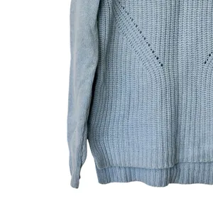 J. Crew chunky knit 100% wool icy blue thick sweater crew neck size small thumbnail 7