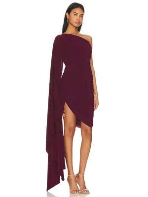 Norma Kamali x REVOLVE Diana Mini Dress W/ Sleeve Plum Womens Size Medium thumbnail 3