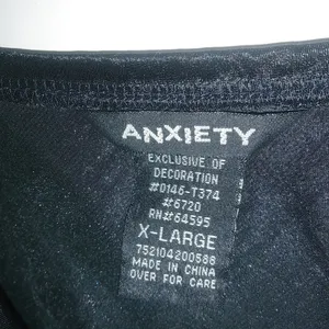 Anxiety L Goth Black Jeweled Tieback Formal Top thumbnail 5