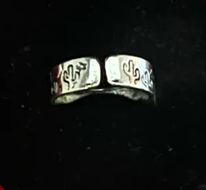 Women’s Stainless Steel Silver Aztec Embellished 4mm Ring Size 6 thumbnail 1
