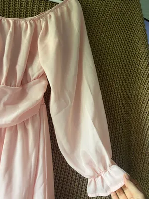 Zaful Light Pink Off-Shoulder Long Sleeve Ruffle Dress thumbnail 3