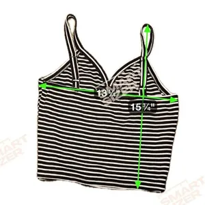 Size Medium Striped Button‎ Down Tank Top thumbnail 4