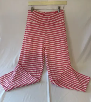 Pink and White Striped Wide Leg Pants thumbnail 1
