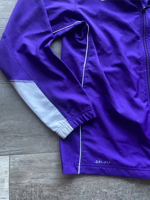 Nike University of Albany Football Windbreaker Jacket Womens Sz Medium Purple thumbnail 4