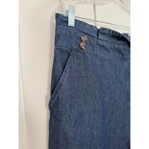 Who What Wear Womens 16 Dark Wash Denim High Rise Wide Leg Crop Pants NWT thumbnail 5