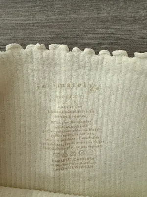 Free People Women’s Cream Ribbed V-Neck Cami Top - Sleeveless Casual Tank thumbnail 2