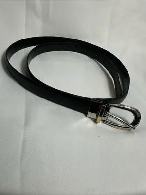 Classic Black Leather women’s Belt with Silver-Tone Buckle thumbnail 2