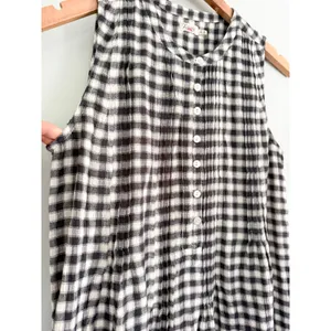 Faherty | Isha Gingham Dress | Black White Check Mini Dress | Sz XS thumbnail 4