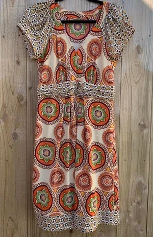 Floral‎ dress size medium vintage whimsy boho spring summer date thumbnail 1