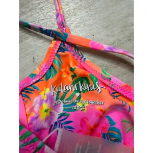 Kulani Kinis Summer Glow Bikini Set Invisible Underwire Crop Lettuce Frill Thong thumbnail 5