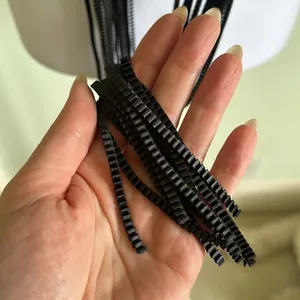 Black Crinkle Material Long Adjustable Necklace thumbnail 5